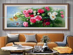 Tranh Phong Thủy Hoa Mẫu Đơn Treo Phòng Bếp GTD29