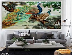 Tranh Chim Công Đẹp GTD36