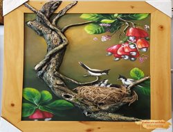 Tranh Đắp Nổi Tổ Chim GTD01