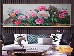 Tranh Vẽ Hoa Mẫu Đơn GTD12