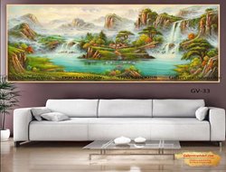 Tranh sơn dầu phong cảnh sơn thủy hữu tình GTD20