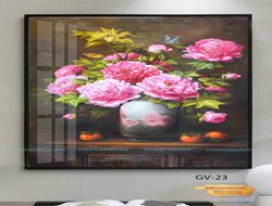 Tranh Bình Hoa Mẫu Đơn GTD33