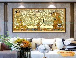 Tranh Cây Đời Klimt Treo Phòng Khách GTD09