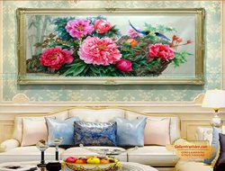 Tranh Vẽ Hoa Mẫu Đơn GTD23