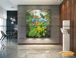 Tranh sơn dầu đôi chim GTD10