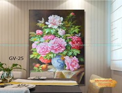 Tranh Bình Hoa Mẫu Đơn GTD34